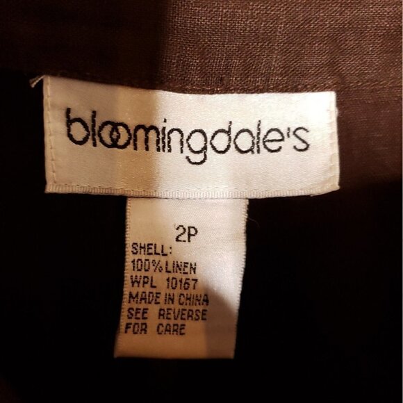 Bloomingdales Womens Petite Brown Linen Capri Pants 2P - Picture 5 of 6